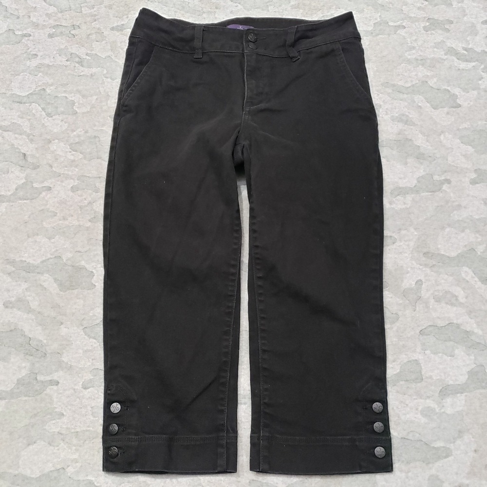 NYDJ Pants Womens‎ 10 Black Pockets Capri